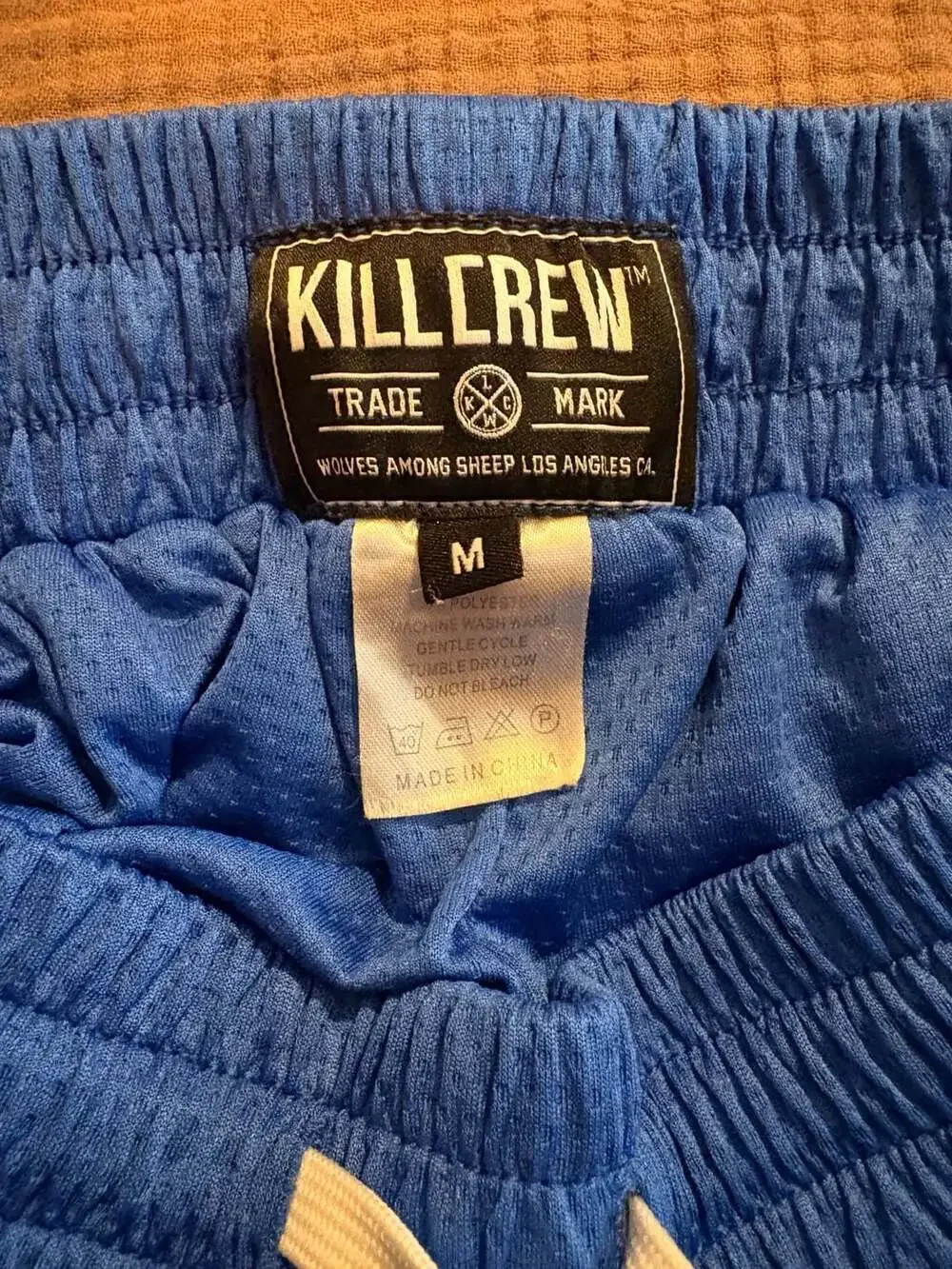 Kill Crew Muay Thai Flame Mid-Thigh Mesh Shorts - Blue/White